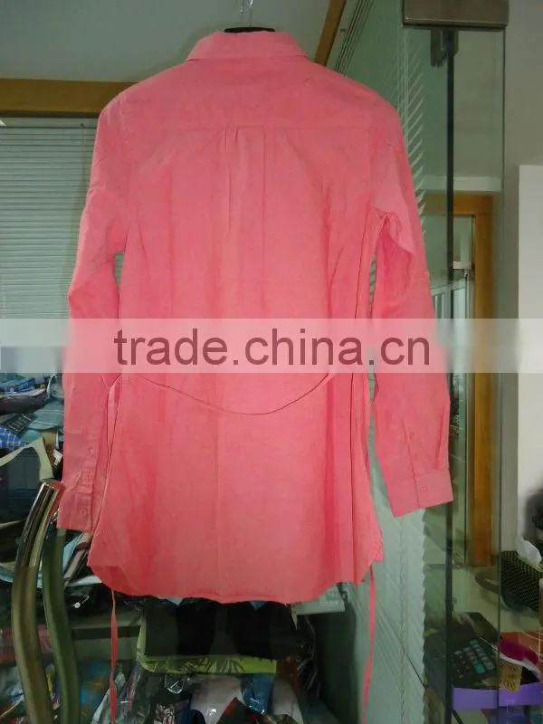 Womens solid color spring shirt long sleeve shirt with one chest pocket,plastic button shirt,loose shirt 02