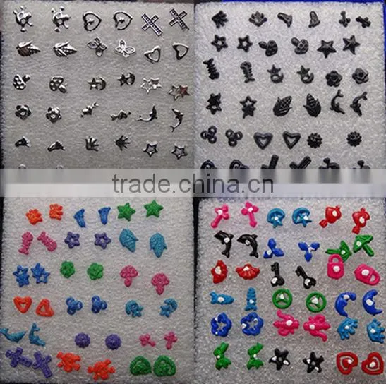 Mini plastic allergy stud earrings The cross corn palm hearts