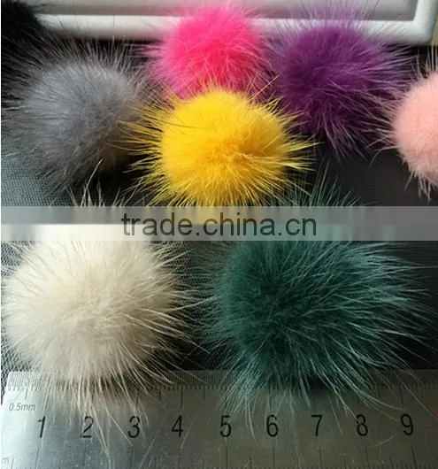 Fur Pom Pom Keychain 12cm Fox Fur Ball Key Chains Cute Round Ball Fluffy Keychain Real Fur Key Ring Charms for Bags