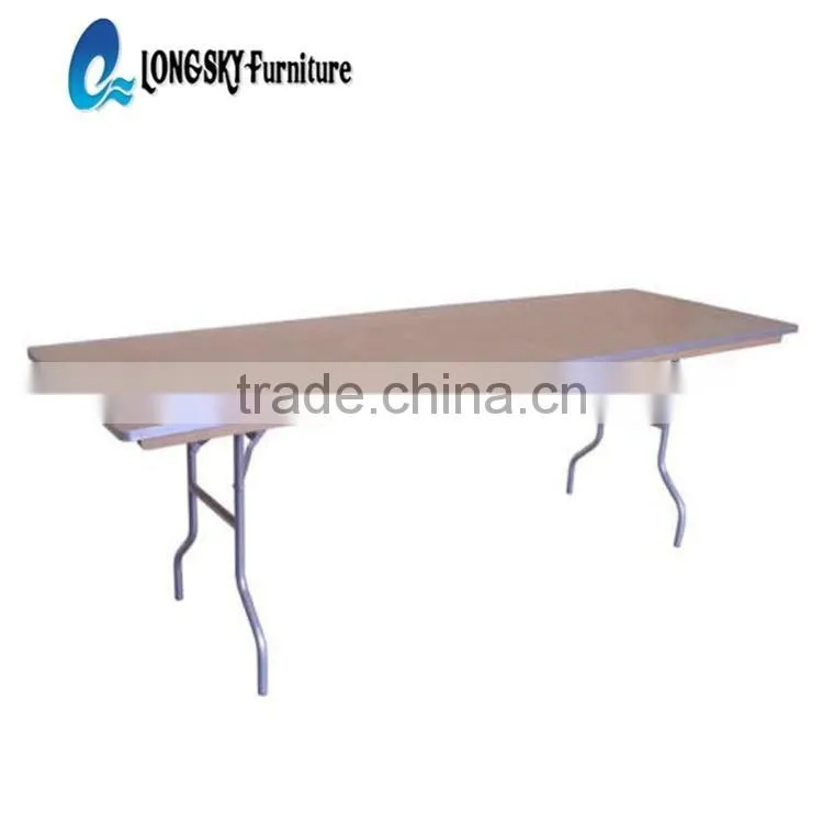 high quality plywood folding long table/plywood rectangular banquet table