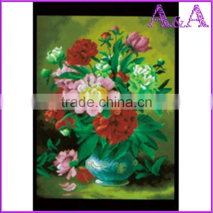 Custom Pattern Fabric Cross Stitch Sets Purple Flower Cross Stitch Kits Suppliers