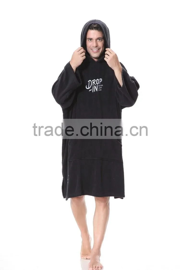 Towel fabric hoodies bathrobe adult poncho xxl adult poncho