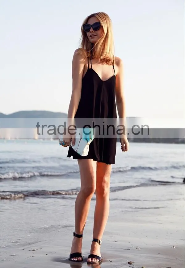 Summer Ladies Sexy Tignt Spaghetti strap Bcakless Mini Party Dress Beach Cocktail Dresses For Women
