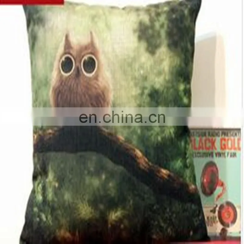 Throw Pillow Hot Sale Creative Owl Pattern Decorative Pillows,Christmas Decorations Printing Cushion, Covers Can design logo