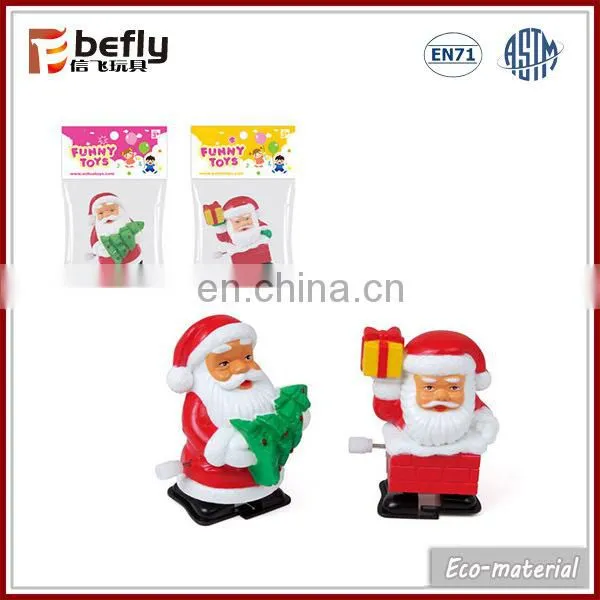 Table decoration toy plastic wind up santa claus for promotion