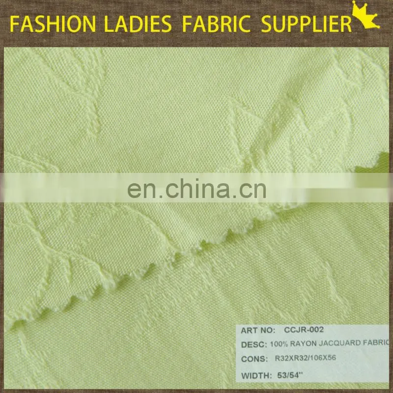 shaoxing textile beautiful and soft rayon 100% rayon jacquard fabric