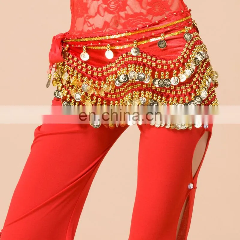 Egyptian style gold coins velvet top quality belly dance hip scarf belt Y-2030#