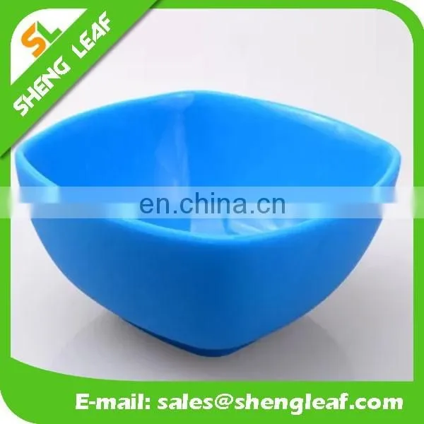 square shape various color Silicone food serving bowls