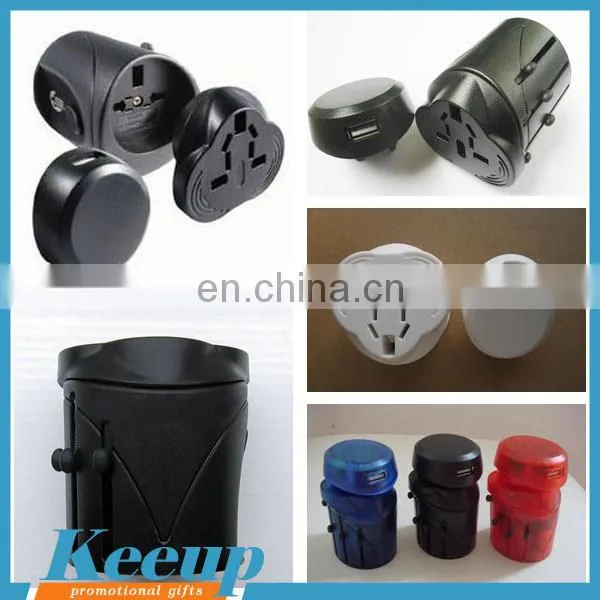Promotional cheap universal travel adapter with USB port