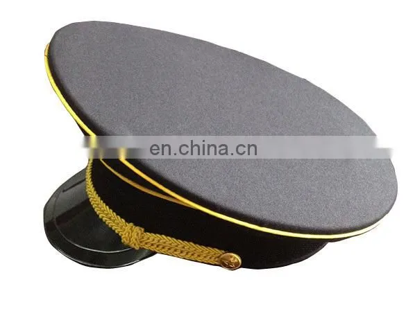 blue combat cap/cadet cap/railway cap/ Health supervision cap with yellow braid