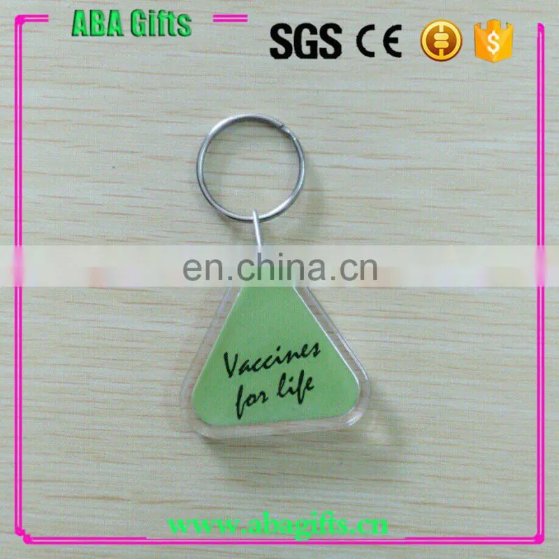 Plastic square shape photo Key chain