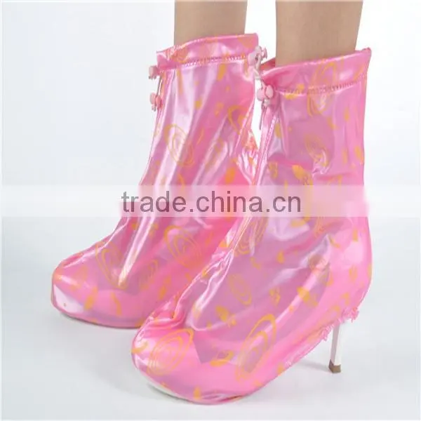 Fashion Non-slip thicken plastic women rain shoe covers, dress shoe rain cover