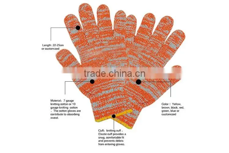 25cm colored cotton yarn for knitted driver working gloves LG069