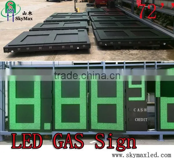 Customize 72'' big led gas signs digit outdoor price signs