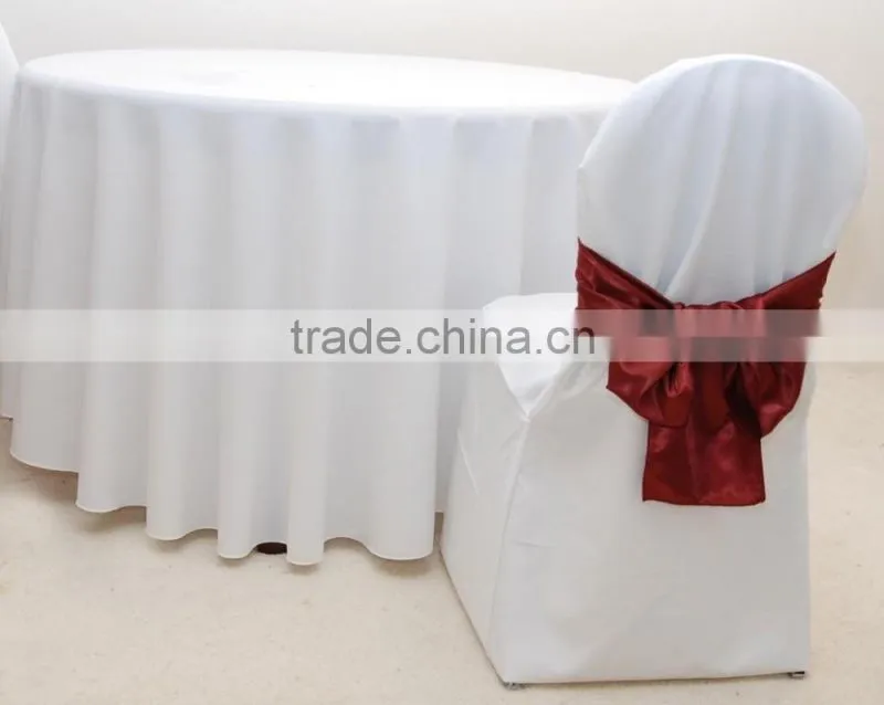 White cheap banquet polyester chair cover