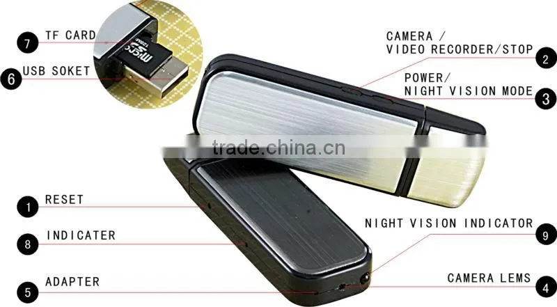 S828 Night Vision U-Disk Camera mini camera 1280x960