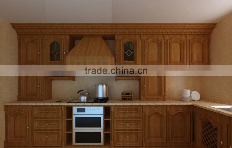 New classical solid wood cabinet kitchen - modular kitche cabinet -kitchen design