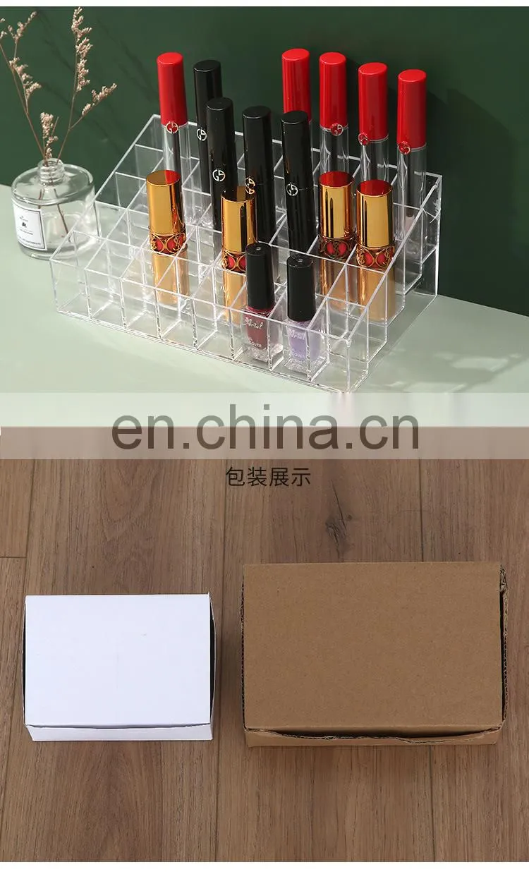 9/24/36/40 Grid Lipstick Box Acrylic Makeup Organizer Storage Box Lipstick Nail Polish Display Stand Holder Cosmetic Organizer