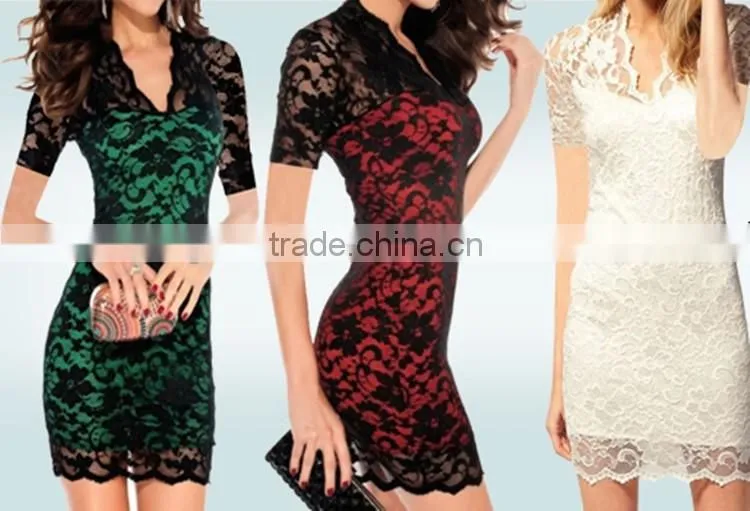 V Collar Fashion Dress Sexy Slim Evening Dress Sex Prom Dress