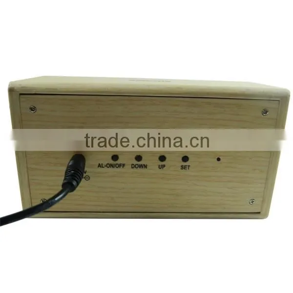 LED Wooden Digital Table Clock with Touch Function for Snooze