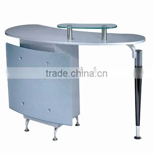 Beiqi Hot Sale Glass Top U Shape Manicure Table for Beauty Barber Salon Used Nail Care Table in Guangzhou