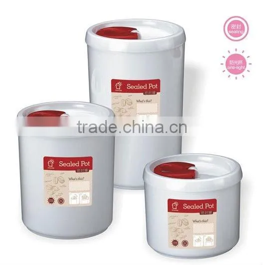 D685 Round Food Plastic Airtight Storage Canister & Sealed Pot 1.5L (large)
