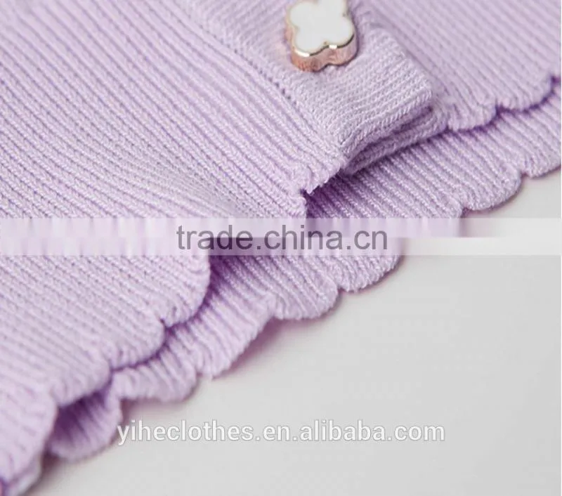 Sweet hollowed knitted sweater cardigan for lady's wear