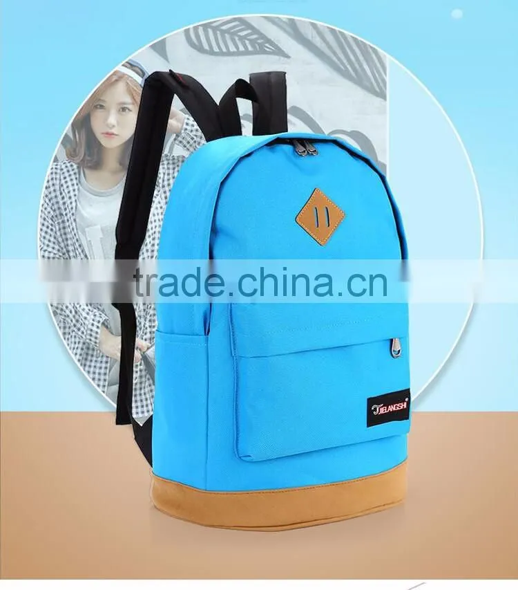 fashion canvas backpack for students leisure shoulder bag with 1pc/opp bag
