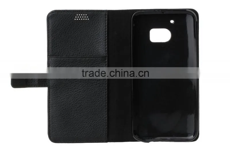 MMT Flip Leather Case for HTC M10 Wallet Cover with Card Slot Photo Frame PU Wallet Case Litchi Grain Style MT-5664