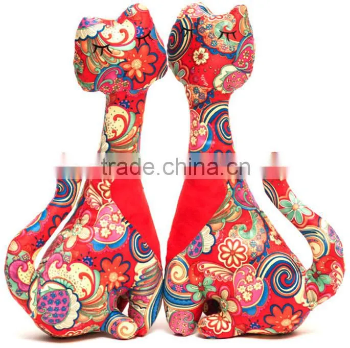coloful cute Lovers cat cloth fabric toy for chritsmas gifts