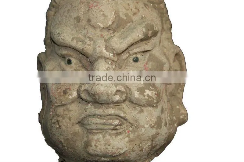 Chinese antique mud buddha head