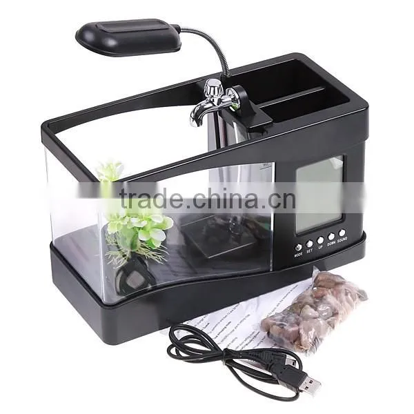 Desktop usb mini fish tank aquarium with running water