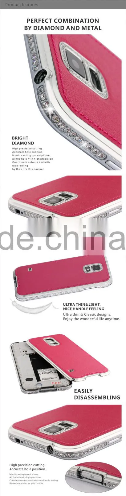 Premium Wholesale Leather Cover for Samsung S5 with Retail Packaging
