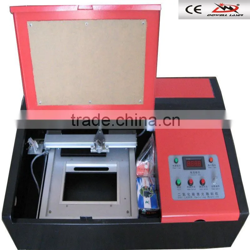 Dowell CO2 stamp laser engraving cutting machine/Mini portable rubber wood stamp 40w laser engraver