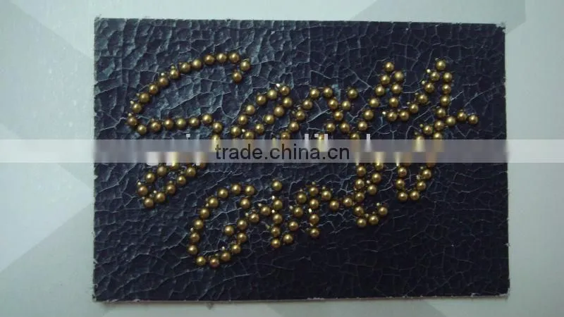 engraved jeans real leather patch labels