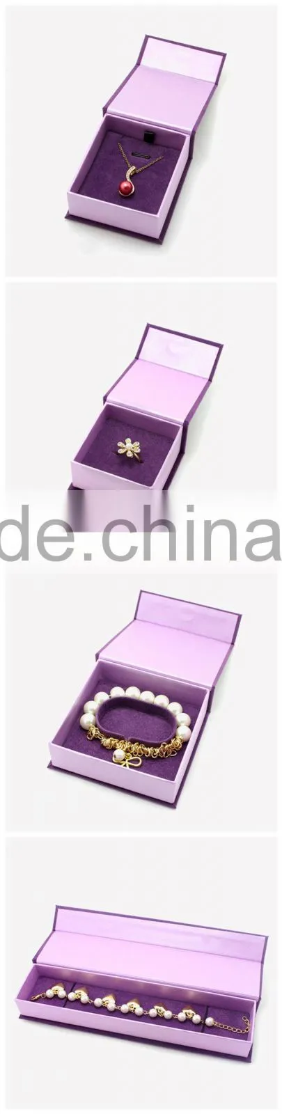 Custom Purple Recycled Cardboard Jewelry Box Ring Box