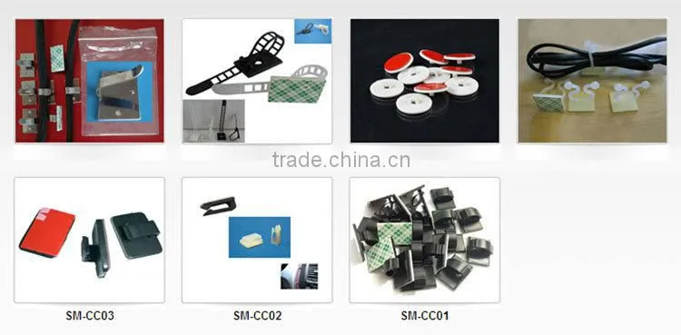Best popular 3M adhesive Car Charger Metal Cable Clip for wire line in diameter 2-7mm or 5-12mm