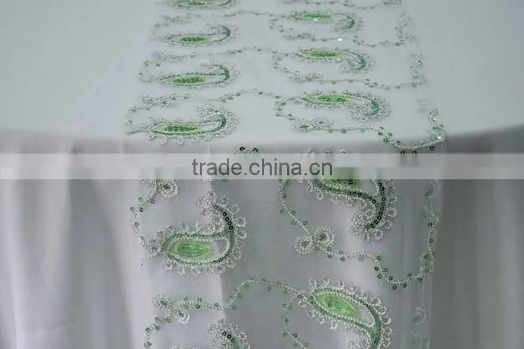 Various color ribbon embroidery table runner cheap table runner