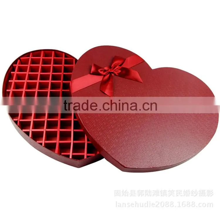 Matt Lamination,Spot UV logo Printing Handling and Chocolate Use heart shape chocolate packaging box