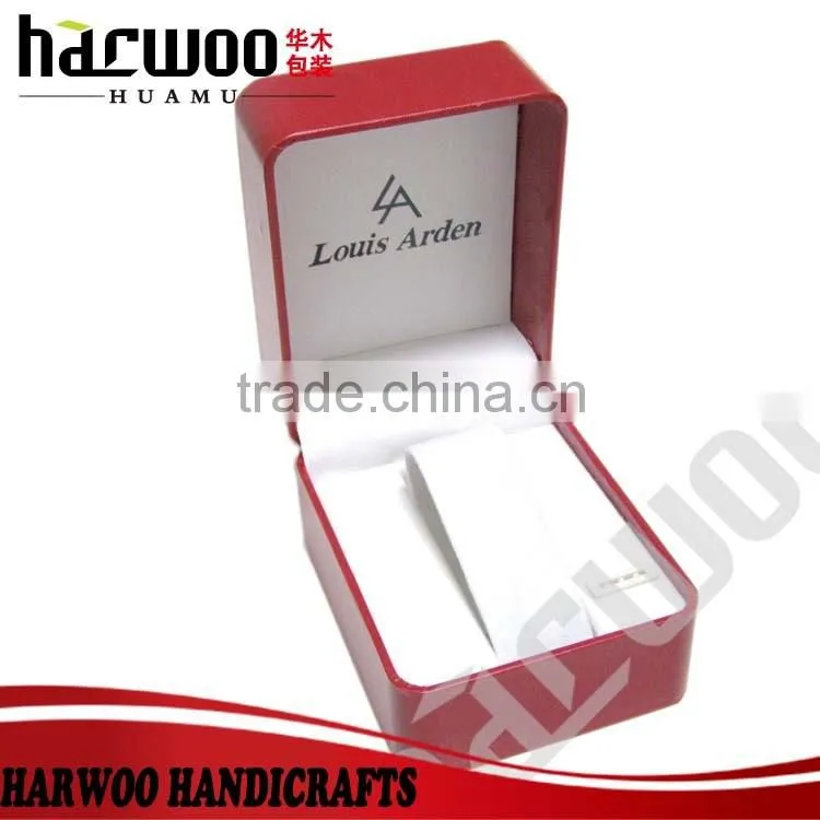 single unique red watch box,small leather watch packaging case with silk printing logo,elaborate leather watch box