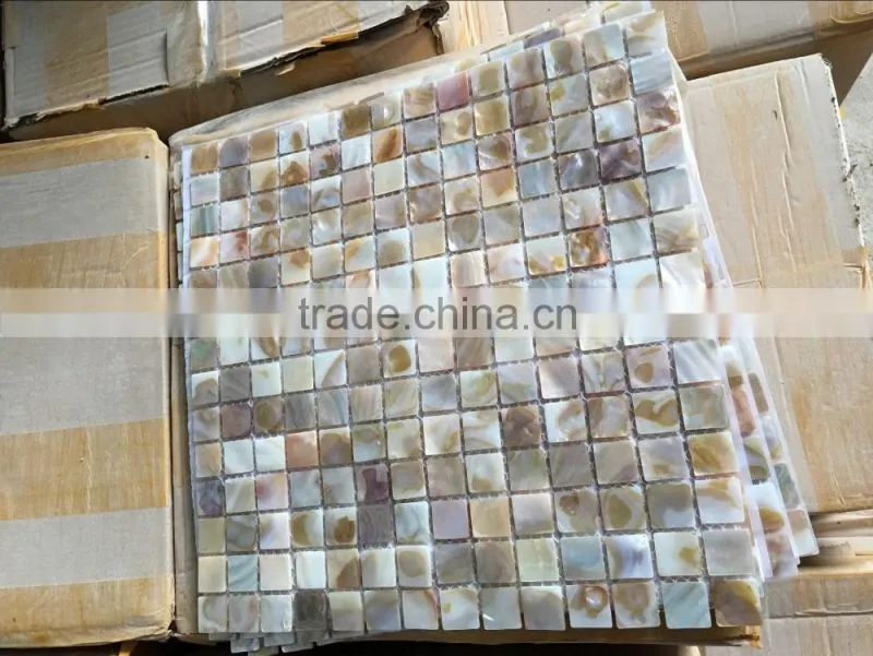 Square pattern Chinese freshwater shell mosaic tile,bathroom wall tile