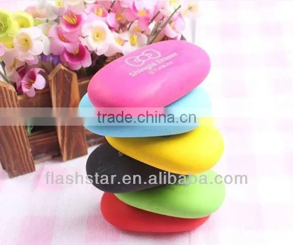 Creative fashion cobblestone shaped eraser/environmental protection eraser/low price promotional eraser with printing