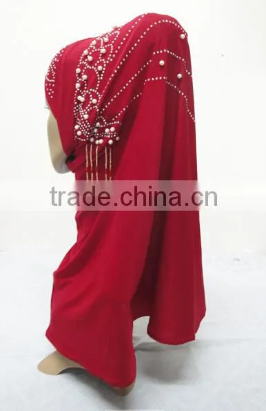 H284 new style one piece hijab with handmade chains and beadings