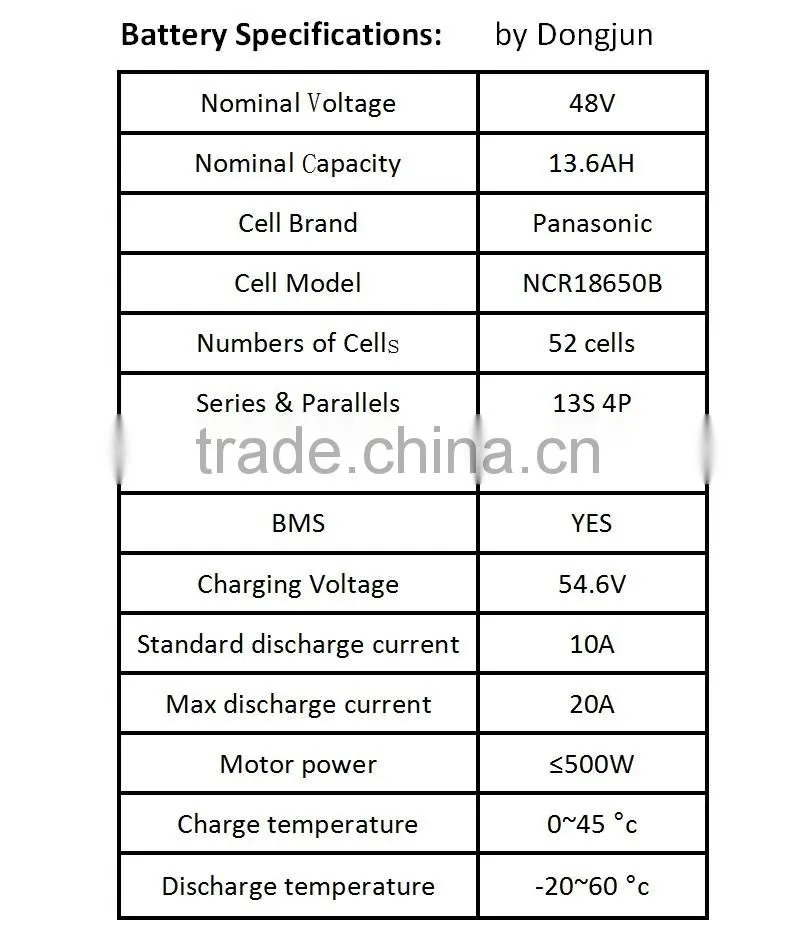 48V 13.6AH Ebike Battery Pack(Silver Fish case) with branded 18650 cells for electric bike