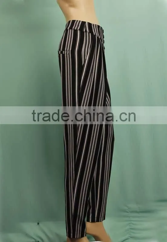 2016 new style black white strip spring fashion ladies suit pant DP150131672