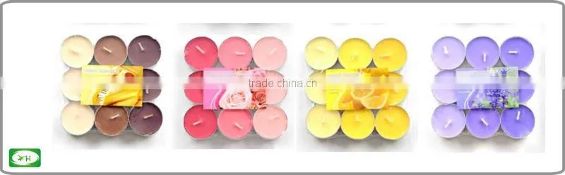 9pc pack of 4 hour scented tealight candle/mini tealight candles/bulk tealight candles