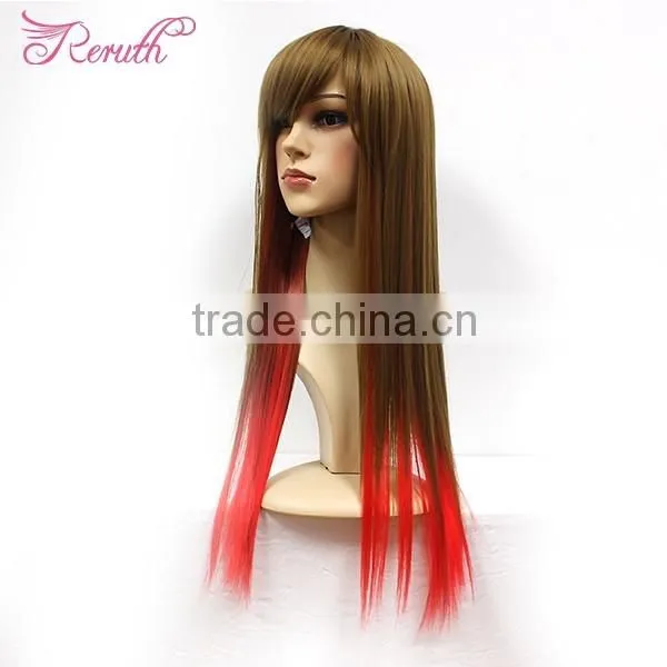 OEM long straight colorful wig hair with factory price for sale