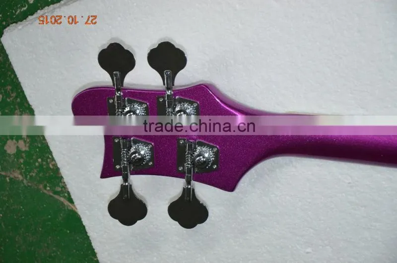 4 string electric bass guitar ricken for backer bass guitar set-in neck metallic color can custom