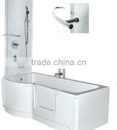 2014 New Design Walk in Bath P Shape Acrylic Bathtub