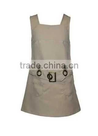 Grommet Belted School Girl Dress School Uniform